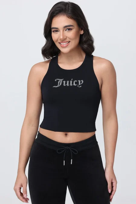 Juicy Couture Small Bling High Neck Crop Tank